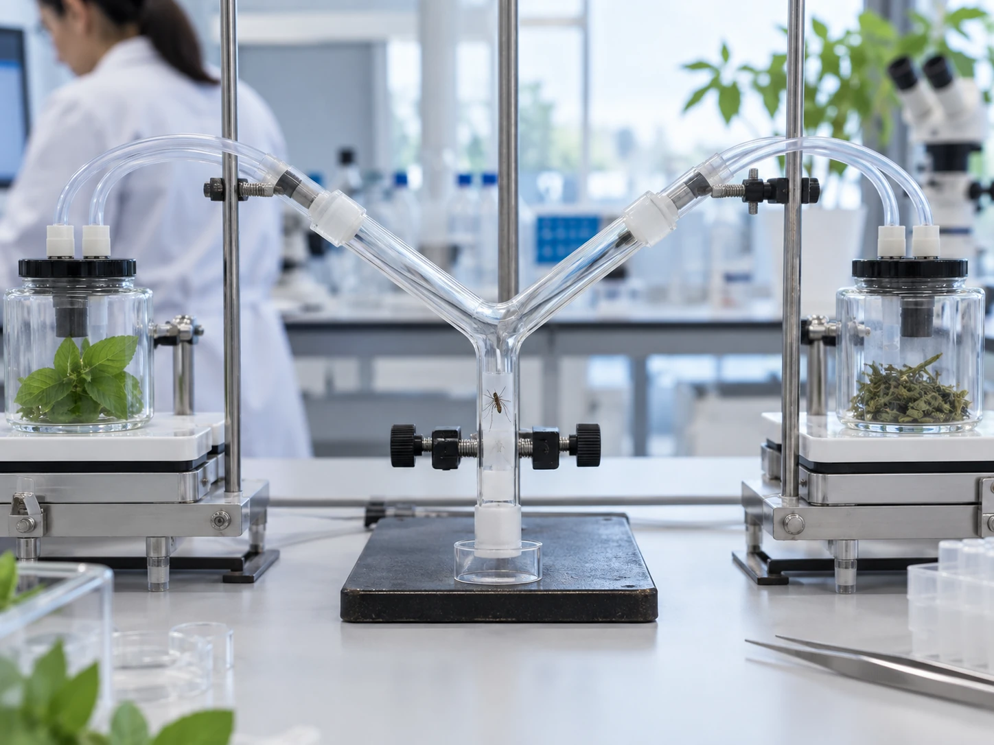 Behavioural bioassay using a Y-tube olfactometer in a laboratory